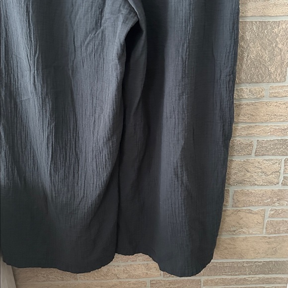 Pact Pants Womens  Gray Wide Leg Gauze Split Hem Flowy Organic Cotton Coastal - Picture 7 of 9